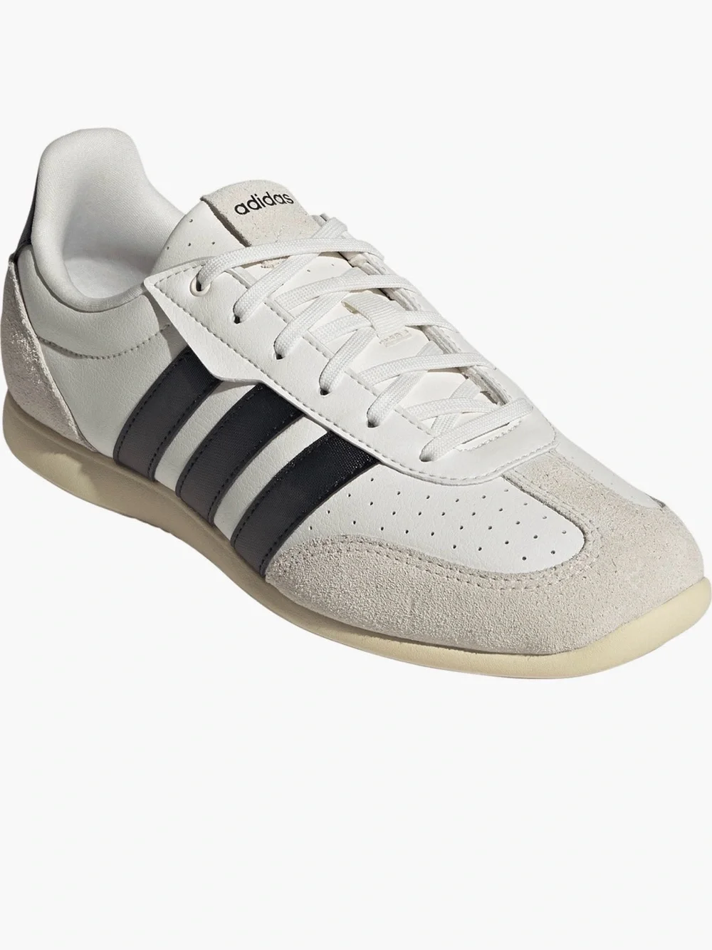 adidas White Sneakers with Black Stripes
